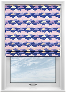Cloudy Cosmos, Purple Twilight - Roman Blind